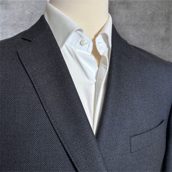 NORDSTROM Mens Blazer Sport Coat Two Button Jacket 48R WOOL Charcoal Gray - Picture 3 of 12